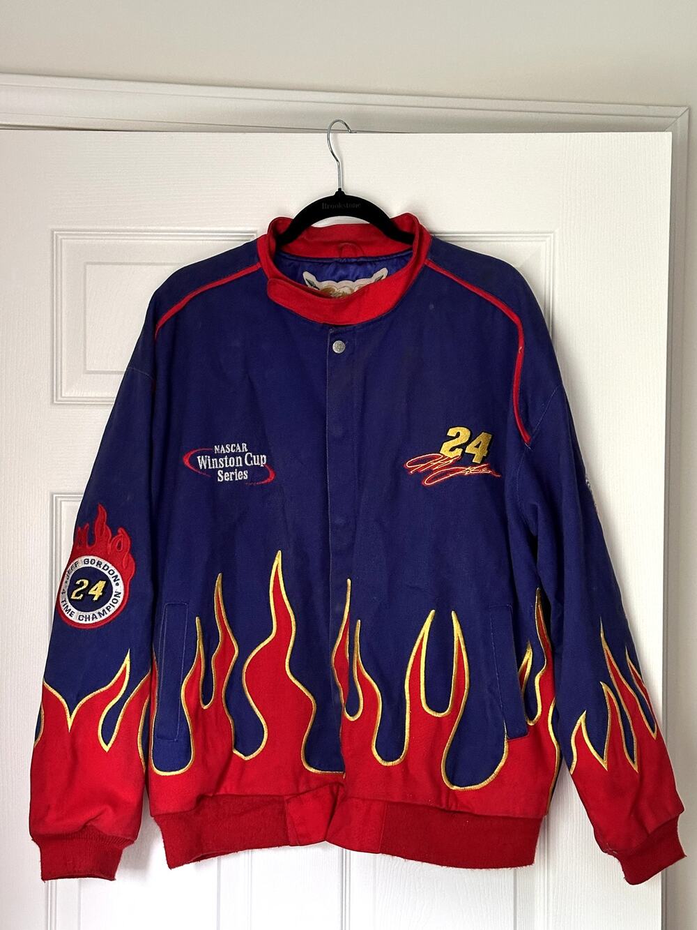 Vintage Jeff Hamilton NASCAR 2001 Champion Jeff Gordon #24 Flame Racing Jacket